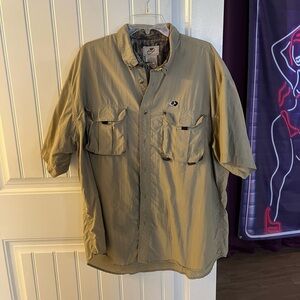 Mossy Oak Khaki Short Sleeve Button-Up Shirt